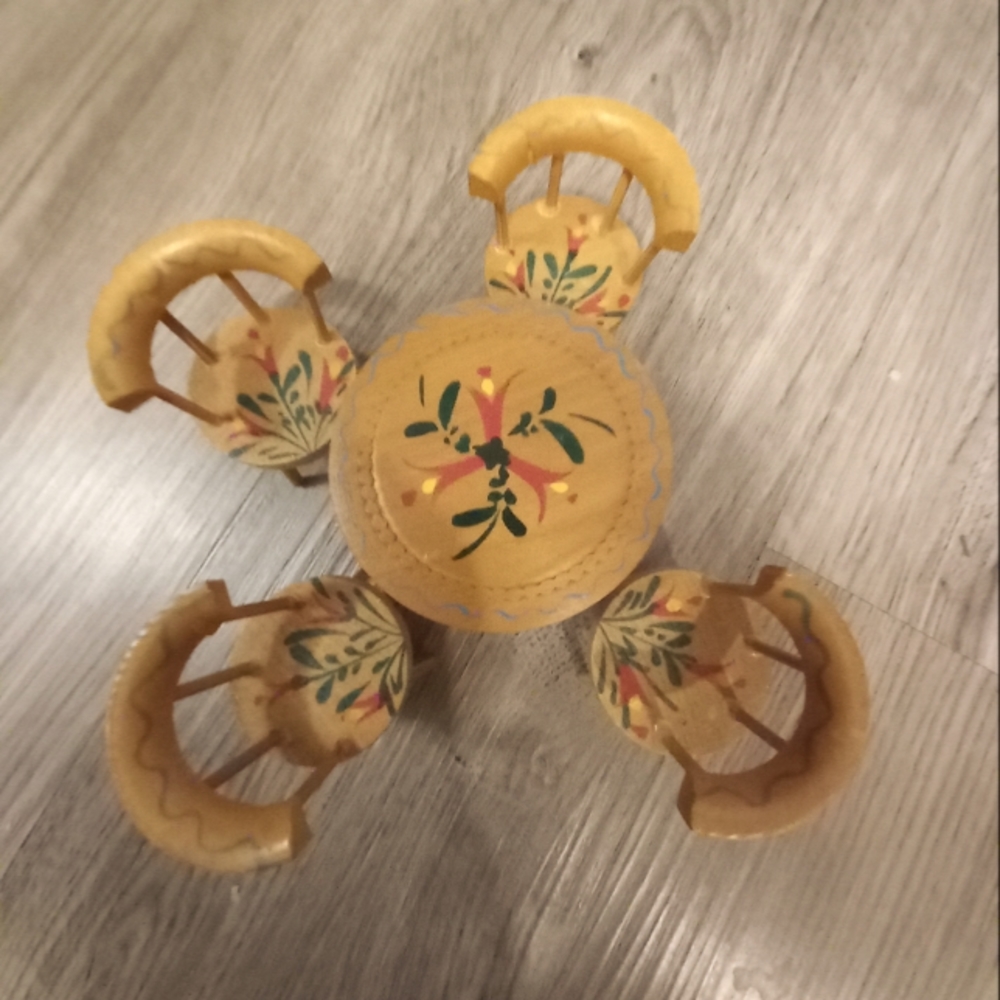 Vintage hand painted Danish dollhouse furniture